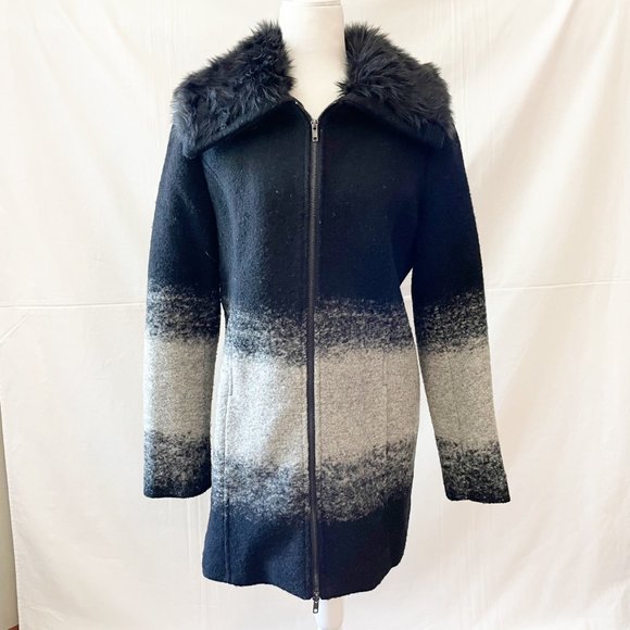 Women’s Ruff Hewn Grey Ombre Wool Coat size Medium - Picture 1 of 10